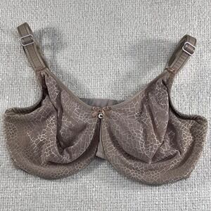 Chantelle Lace‎ Underwire Bra 34 DDDD Taupe Unlined Full Coverage